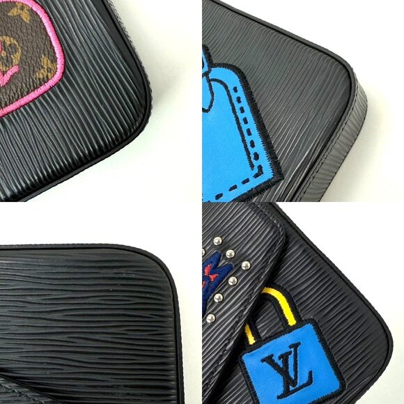 Louis Vuitton Felicie Pochette Limited Edition Patchwork Black Epi Leather Cross - Picture 5 of 13